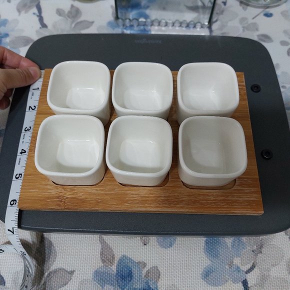 Ceramic Dipping Bowls Set of 6 with Tray Or Bowls for Side Dishes Cute Practical - Picture 8 of 8